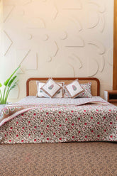 Serene Garden Hand Block Print Premium hand stitched Quilt only