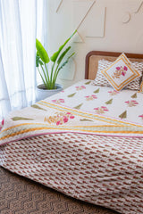 Regal Patterns Hand Block Print Premium Bed Linen Set (6 Pieces)