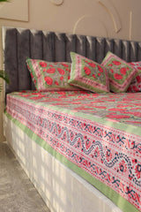 Whispering Meadows Hand Block Print Premium Bed Linen Set (6 Pieces)