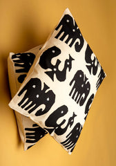 Funky Fusions Applique Work Cotton Cushion Cover