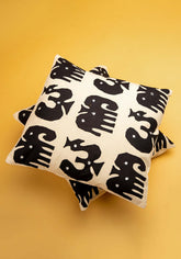 Funky Fusions Applique Work Cotton Cushion Cover