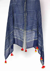 Comely Ardour Cotton Silk Hand Block Printed Chanderi Dupatta