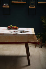 Dynamic Duet Hand block Print Table Cover