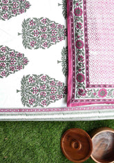 Gul-e-Bahaar Premium Cotton Hand Block Print Bedsheet