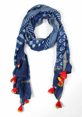 Lucid Serenity Cotton Silk Hand Block Printed Chanderi Dupatta