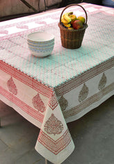 Pearly Pink Hand block Print Table Cover