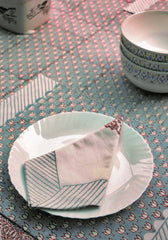 Pearly Pink Hand block Print Placemat & Napkin Set