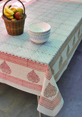 Pearly Pink Hand block Print Table Cover