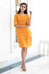Perfect Summer Double Layer Ikat Cotton Dress