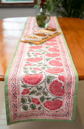Whispering Meadows Hand Block Print Premium Cotton Table Runner
