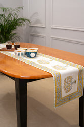 Heritage Blooms Hand Block Print Premium Cotton Table Runner