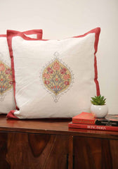 Beach Sand Hand Block Print Cotton Cushion Cover