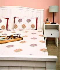 Beach Sand Premium Cotton Hand Block Print Bedsheet