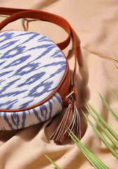 Blue & White Ikat Sling Bag