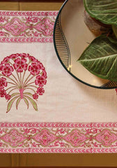 Cushy Florid Hand Block Print Table Runner