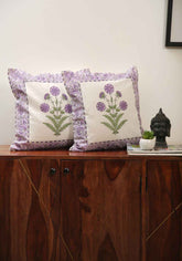 Diana Bud Hand Block Print Cotton Cushion Cover