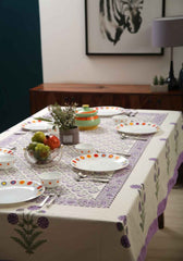 Diana Bud Hand Block Print Cotton Table Cover