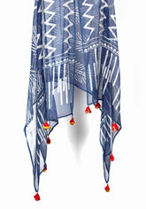 Exquisite Eva Handblock printed Kota Doria Dupatta