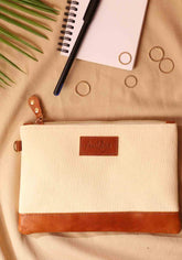 Spiral Print Canvas Fabric Multiutility Pouch