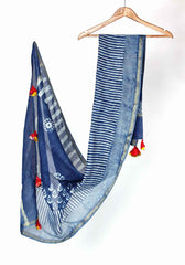 Lucid Serenity Cotton Silk Hand Block Printed Chanderi