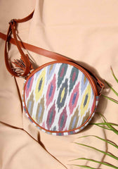 Multicoloured Ikat Fabric Sling Bag