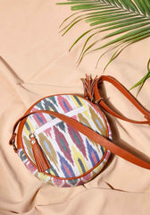 Multicoloured Ikat Fabric Sling Bag