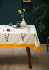 Muscari Hand Block Print Cotton Table Cover