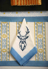 Muscari Hand Block Print Placemat & Napkin Set