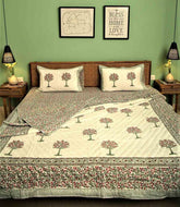 Sea Chase Bedsheet Premium Cotton Hand Block Print Bedsheet