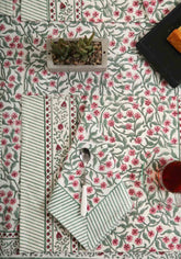 Sea Chase Hand Block Print Placemat & Napkin Set