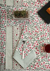 Sea Chase Hand Block Print Placemat & Napkin Set