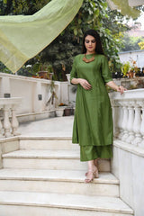 Silken Green Silk Suitset