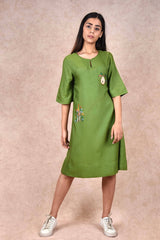 The Green Life Silk Dress
