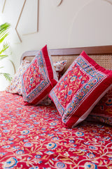 Royal Jaipur Harmony Hand Block Print Premium Cotton Bedsheet with 2 Pillow Covers & 2 Cushion Covers