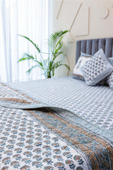 Rustic Charm Hand Block Print Premium Bed Linen Set (6 Pieces) + Dining Set