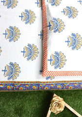 Orchard In Bloom Premium Cotton Hand Block Print Bedsheet