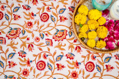 Calm Oasis Hand Block Print Premium Cotton Table Cover