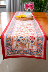 Calm Oasis hand block print premium cotton Table runner + placemat napkin set