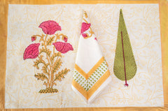Regal Patterns Hand Block Print Prermium Cotton Placemat Napkin Set
