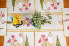 Regal Patterns hand block print premium cotton Table runner + placemat napkin set