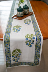Elegant Impressions hand block print premium cotton Table runner + placemat napkin set