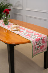 Whispering Meadows Hand Block Print Premium Cotton Table Runner