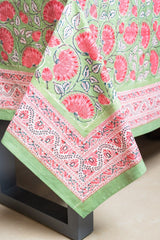 Whispering Meadows Hand Block Print Prermium Cotton Table Cover