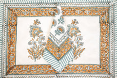 Rustic Charm Hand Block Print Prermium Cotton Placemat Napkin Set