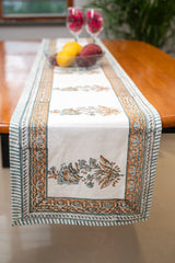 Rustic Charm hand block print premium cotton Table runner + placemat napkin set