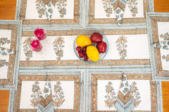 Rustic Charm hand block print premium cotton Table runner + placemat napkin set