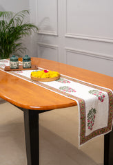Serene Garden hand block print prermium cotton Table runner
