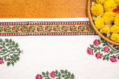 Serene Garden hand block print prermium cotton Table runner