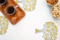 Serene Garden Hand Block Print Premium Cotton Table Cover