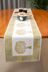 Heritage Blooms Hand Block Print Premium Cotton Table Runner